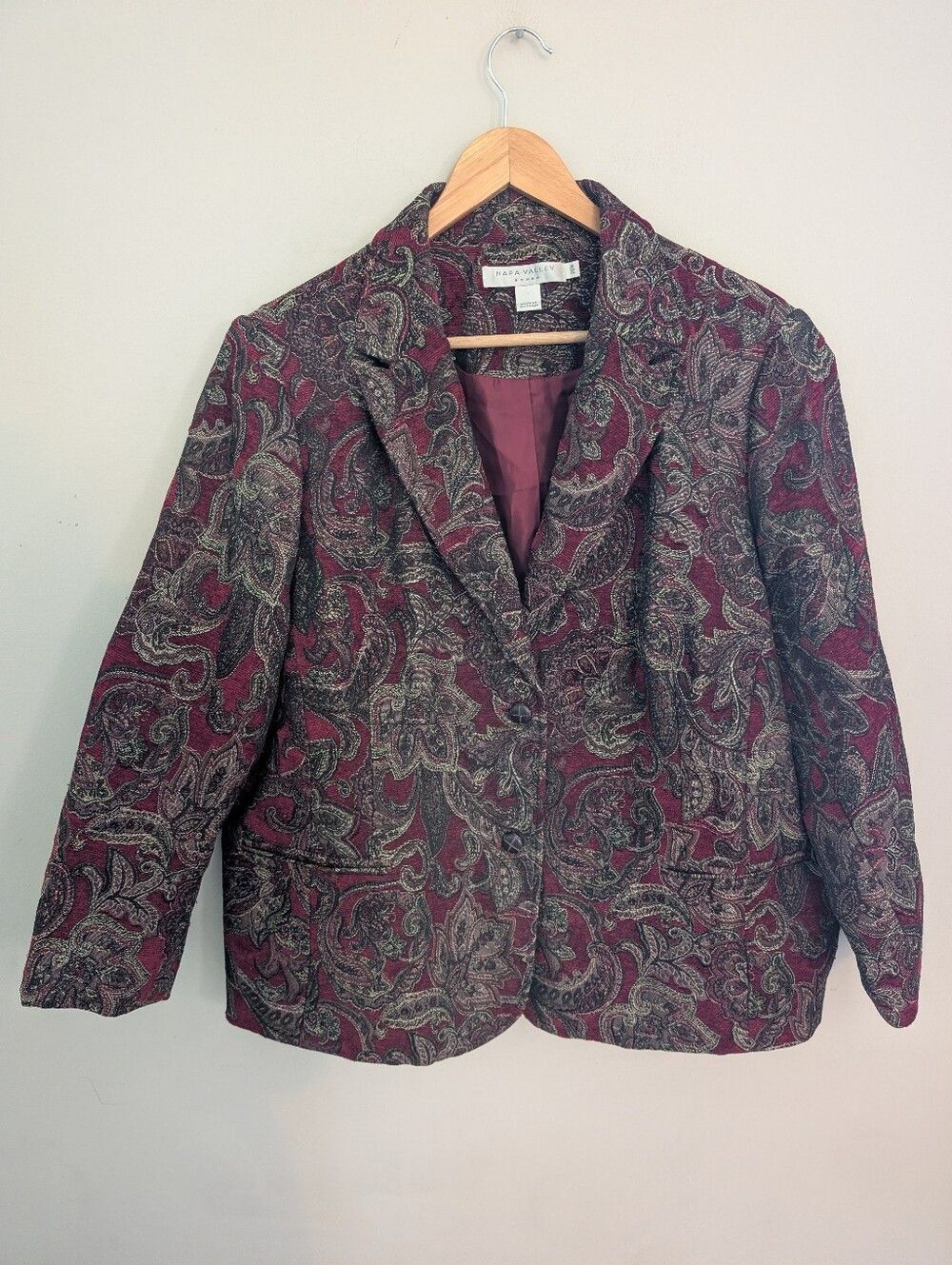 Napa Valley Red Paisley Blazer Jacket Size 20W
